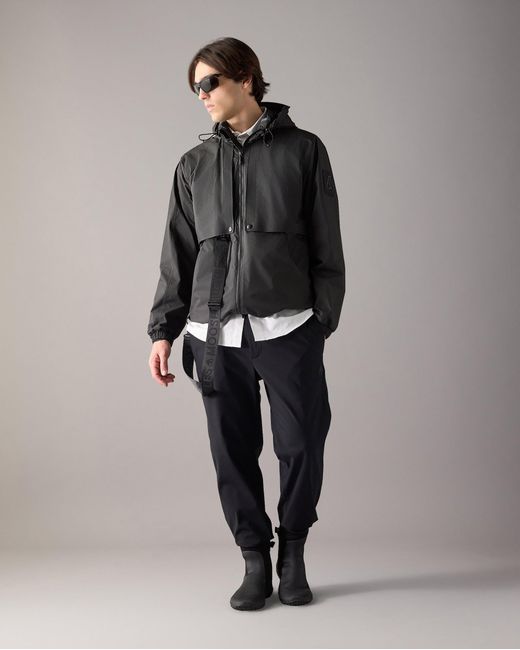 Moose Knuckles Black Knox Packable Rain Jacket for men