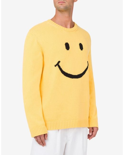 Moschino Yellow Pullover Smiley for men