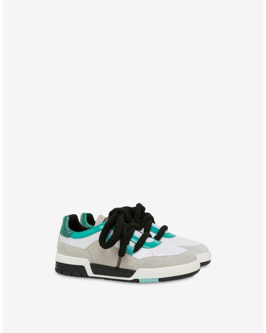 Sneakers Con Maxi Lacci Streetball di Moschino in White