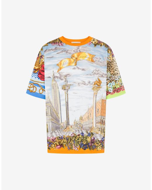 Moschino Multicolor Scarf Print Jersey T-shirt