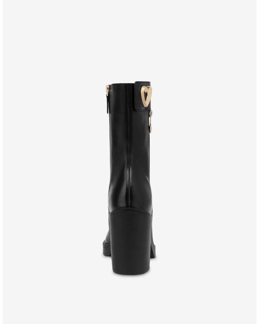 Love Moschino Black Calf Ankle Boots