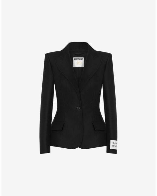 Moschino Black Cotton Duchesse Single-breasted Jacket