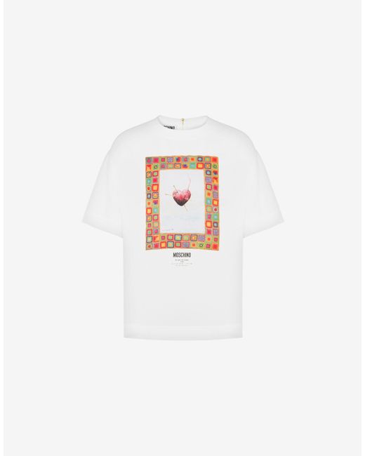 Moschino White Heart Of Wool Envers Satin Blouse