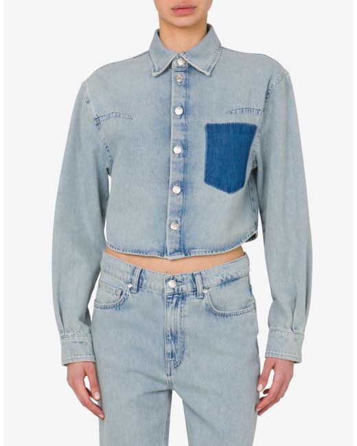 Moschino Blue Lightweight Cotton Denim Shirt