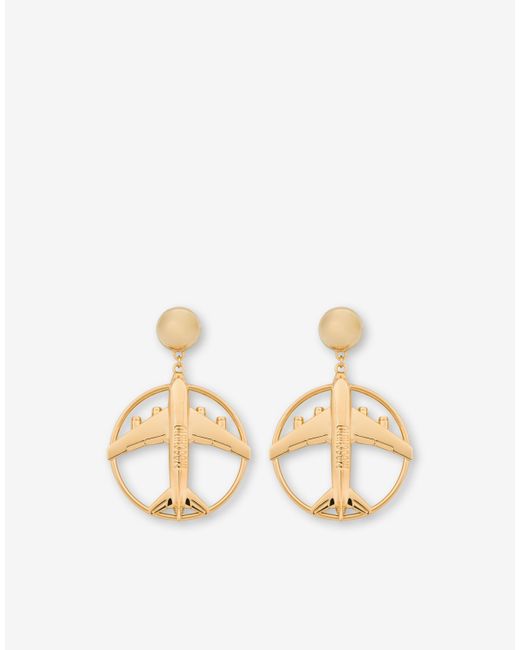 Moschino Airplanes Drop Earrings in White | Lyst