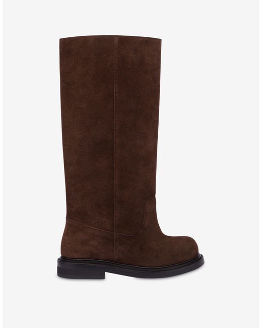 Moschino Brown Suede Boots Olivia