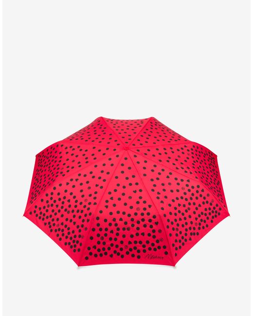 Ombrello Openclose Polka Dots di Moschino in Red