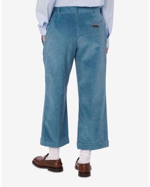 Pantalone Crop di Moschino in Blue