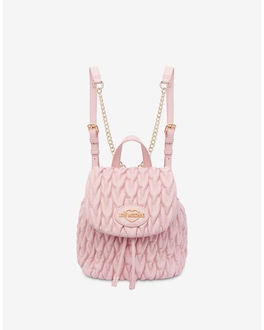 Love Moschino Pink Soft Fabric Backpack