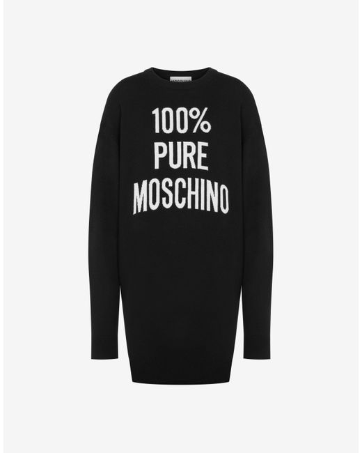 Moschino Black Kleid Aus Wolle 100% Pure