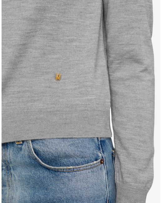 Moschino Gray Golden M Wool And Silk Cardigan