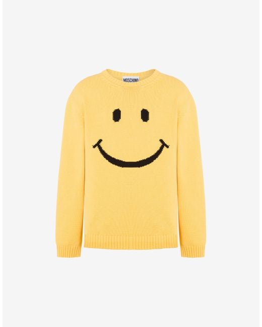 Moschino Yellow Pullover Smiley for men
