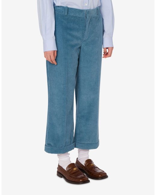 Pantalone Crop di Moschino in Blue