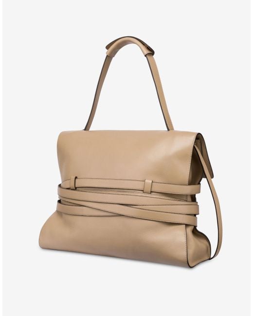 Moschino Tie Me Bag Medium in Natural | Lyst
