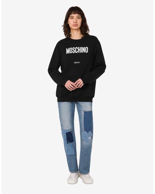 Moschino Black Printed Organic Cotton Sweatshirt