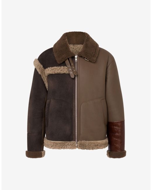 Moschino Brown Shearling-Blend Sheepskin for men