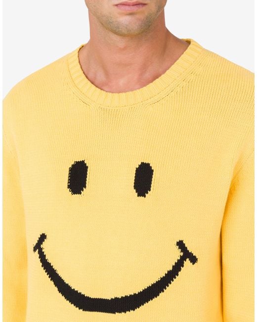 Moschino Yellow Pullover Smiley for men