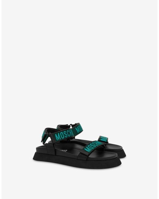 Sandales Logo Moschino en coloris Black