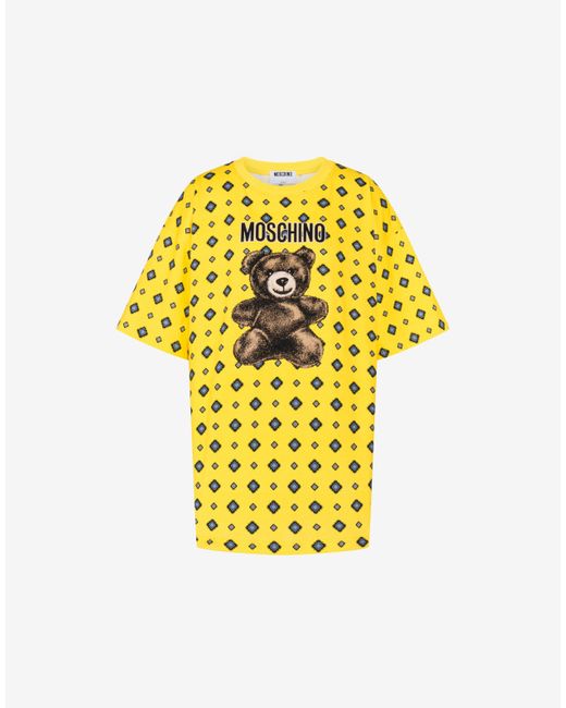 Moschino Yellow Teddy Bear Organic Cotton Jersey T-Shirt