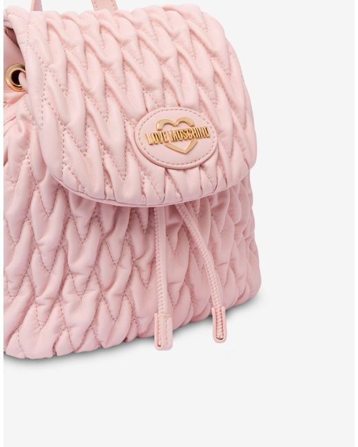 Love Moschino Pink Soft Fabric Backpack