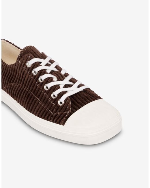 Moschino White Corduroy Trainers for men