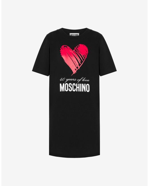 Moschino Black 40 Years Of Love Jersey Dress