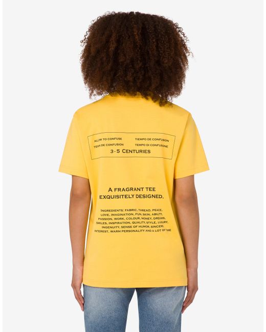 Moschino Yellow Printed Organic Cotton Jersey T-Shirt