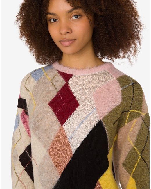 Moschino Pink Inlaid Gauze Mohair Pullover