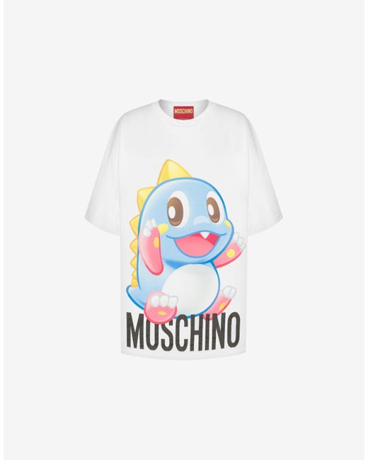 T-shirt Oversize Bubble Booble Moschino en coloris White
