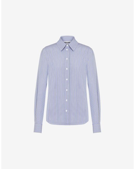 Moschino Blue Striped Poplin Shirt