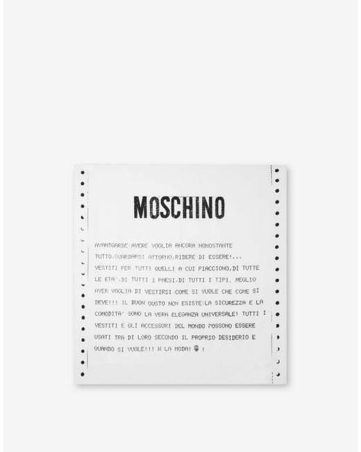 Archive Message Silk Scarf di Moschino in White