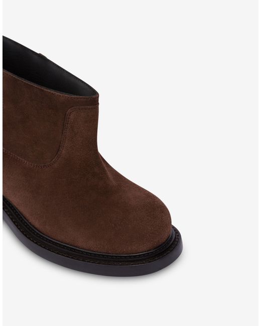 Moschino Brown Suede Ankle Boots Olivia