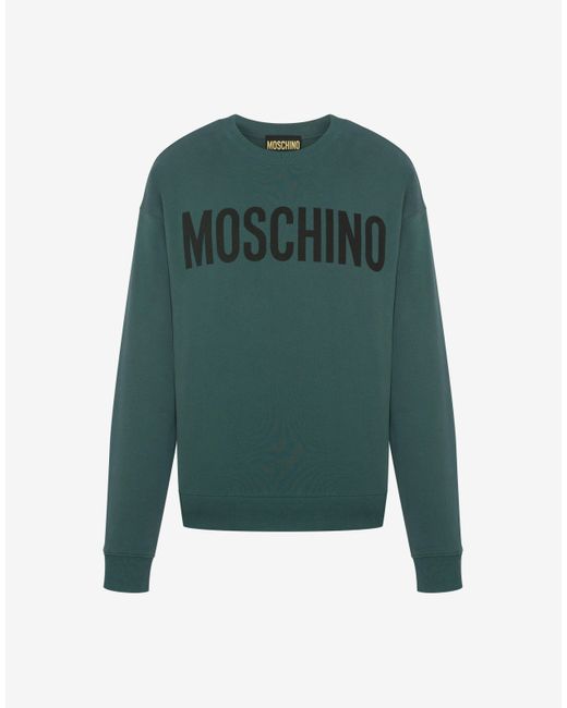 Moschino Green Organic Cotton Sweatshirt With Logo