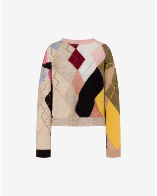 Moschino Pink Inlaid Gauze Mohair Pullover