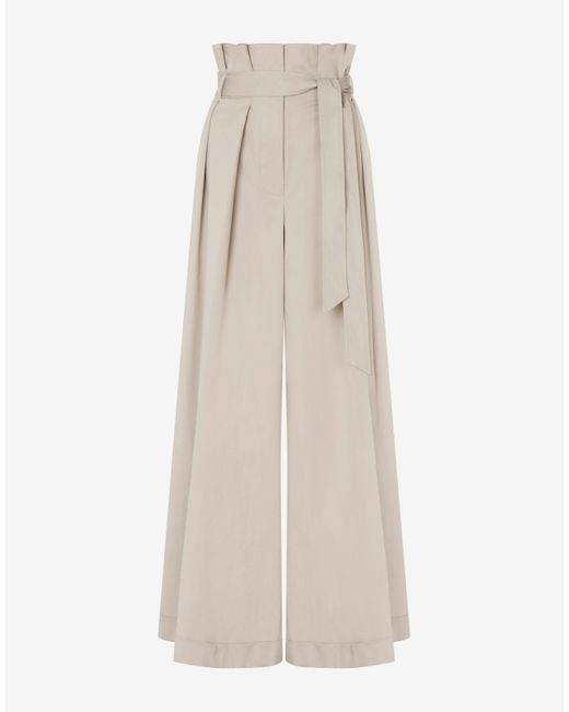 Moschino Natural Cotton Canvas Oversized Trousers