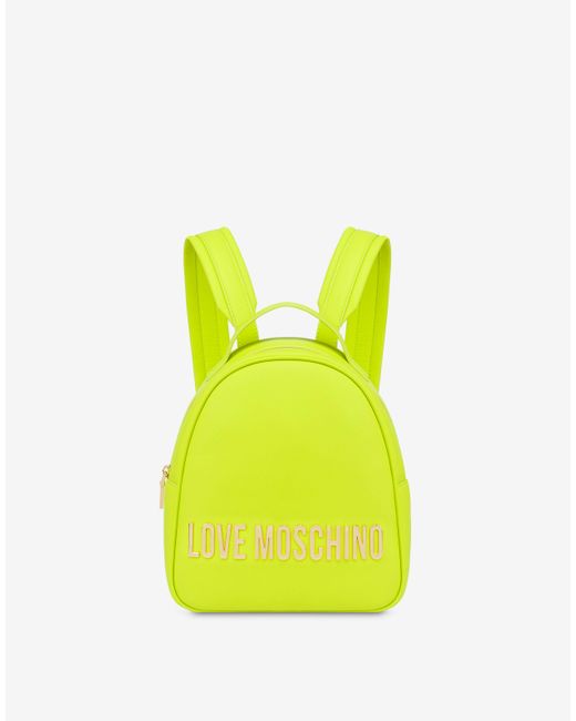 Moschino Yellow Maxi Lettering Backpack