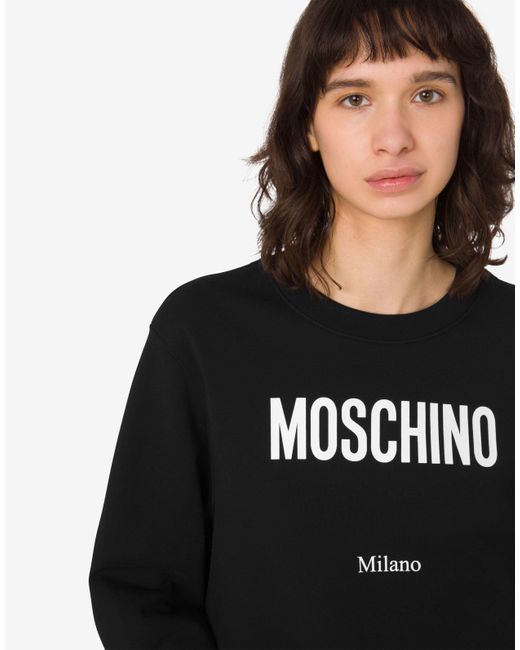 Moschino Black Printed Organic Cotton Sweatshirt