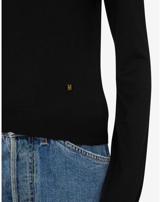 Moschino Black Wool And Silk Pullover Golden M