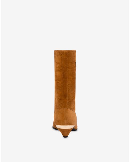 Love Moschino Brown Suede Ankle Boots