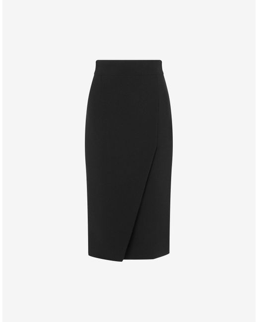 Moschino Black Stretch Crêpe Skirt