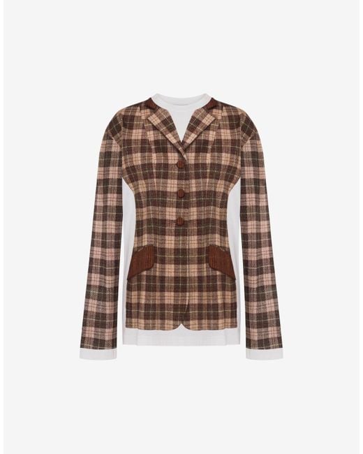 Moschino Brown Printed Organic Cotton Jersey T-Shirt
