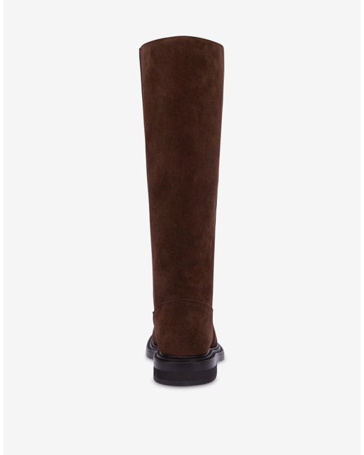 Moschino Brown Suede Boots Olivia