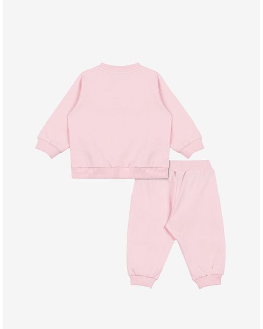 Moschino Pink Teddy Bear Cotton Fleece Tracksuit Set