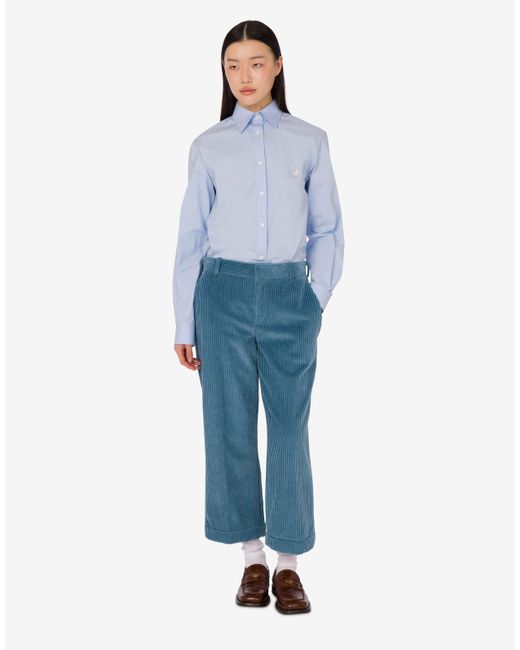 Pantalone Crop di Moschino in Blue