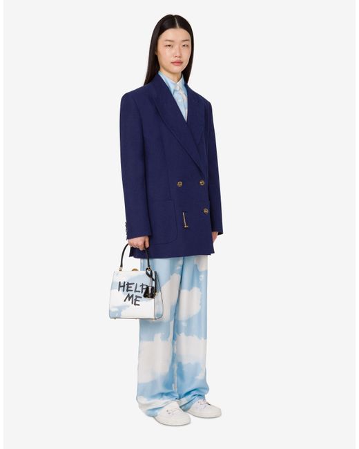 Moschino White Archive Clouds Handbag