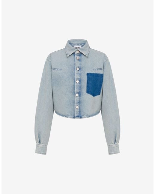 Moschino Blue Lightweight Cotton Denim Shirt