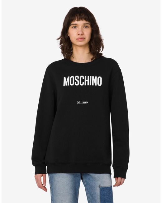Moschino Black Printed Organic Cotton Sweatshirt