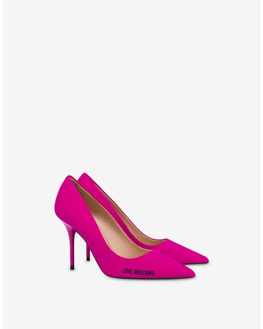 Love Moschino Damen-Pumps Mit Blockabsatz – Aus Schafsleder, Mit Schnalle, In Schwarz