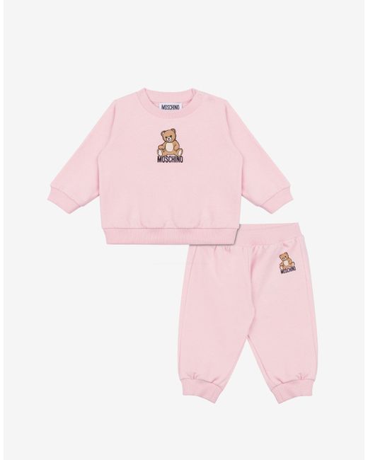 Moschino Pink Teddy Bear Cotton Fleece Tracksuit Set