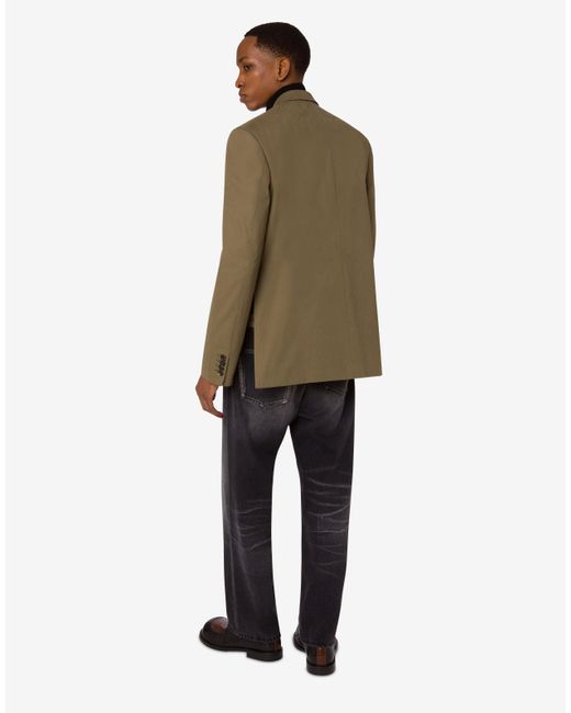 Moschino Green Cotton Diagonal Jacket for men
